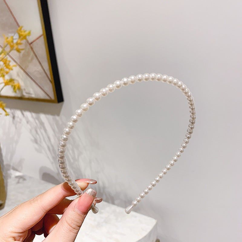 Thin Pearl Headband – Elegant Hair Accessory for Weddings, Parties & Daily Wear