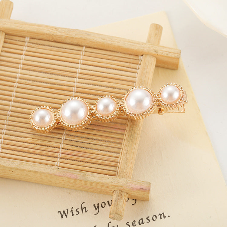 Slip-On Pearl Bow Hair Clip – Elegant Barrette for Women & Girls Hairstyles