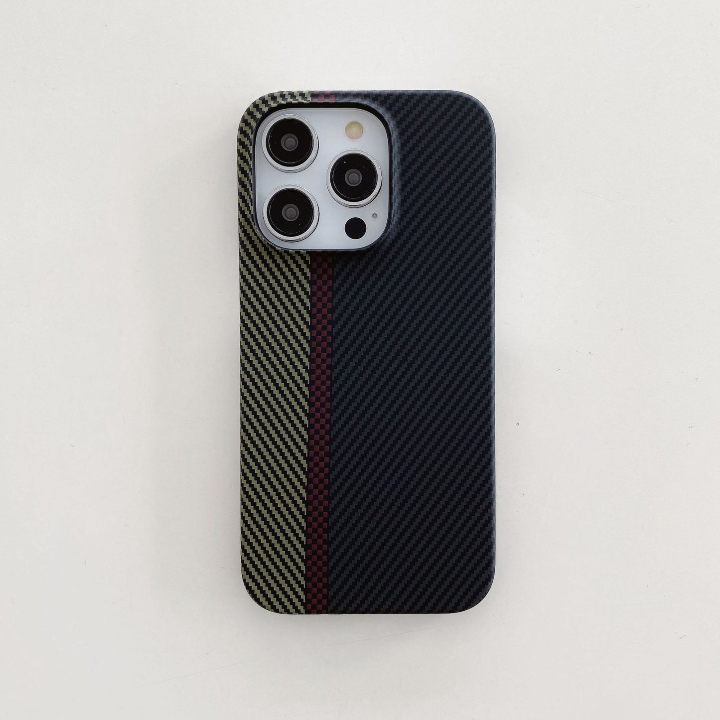 Carbon Fiber Striped iPhone Case – Hard Shell Protective Half Pack Phone Cover