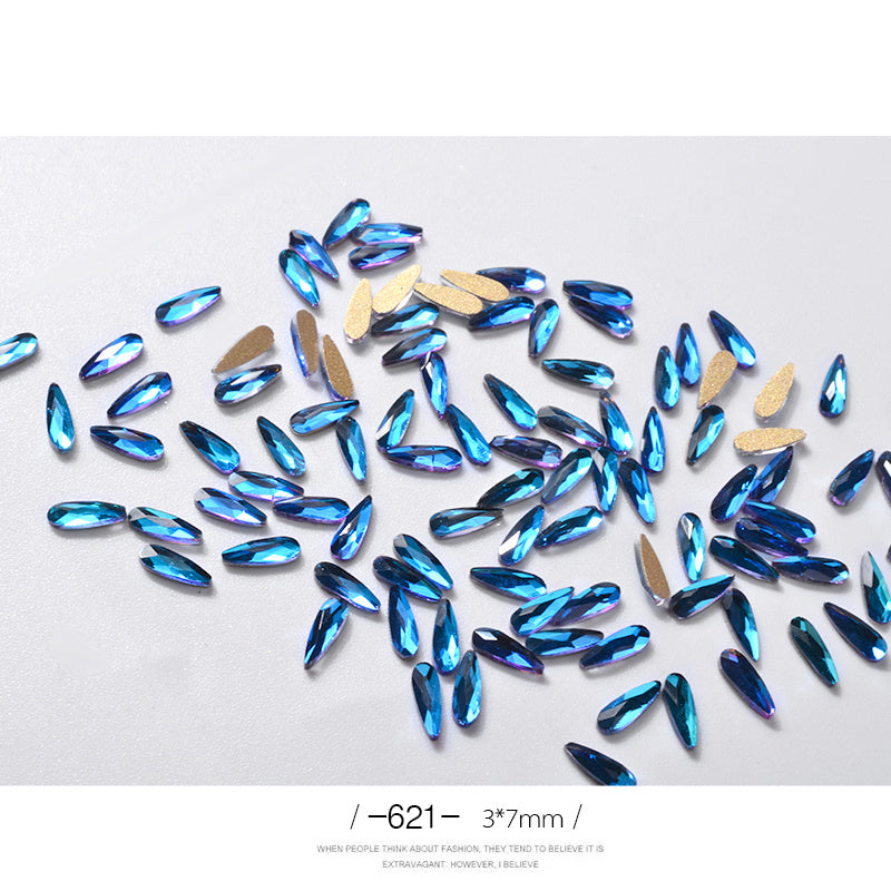 10 Pcs 3D Water Drop Rhinestones – Glitter Nail Art Decorations for DIY & Professional Manicure