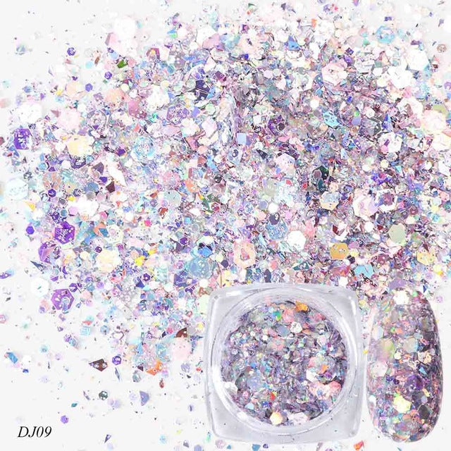 12 Color Light-Changing Nail Art Glitter – Onion Pink Symphony Sequins for DIY & Salon Designs