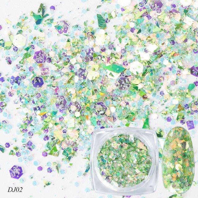 12 Color Light-Changing Nail Art Glitter – Onion Pink Symphony Sequins for DIY & Salon Designs