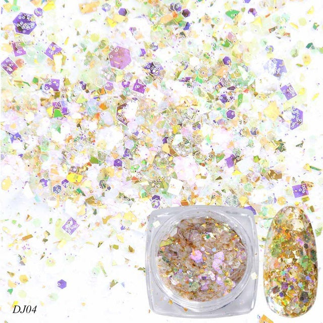 12 Color Light-Changing Nail Art Glitter – Onion Pink Symphony Sequins for DIY & Salon Designs