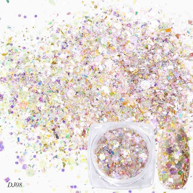 12 Color Light-Changing Nail Art Glitter – Onion Pink Symphony Sequins for DIY & Salon Designs