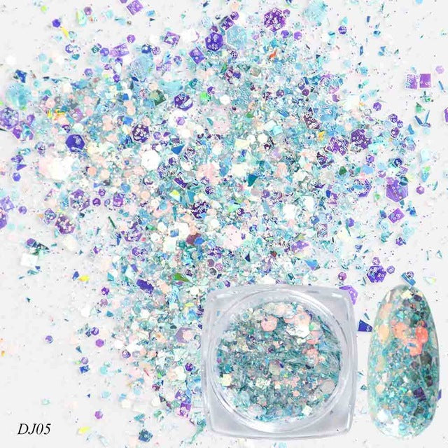 12 Color Light-Changing Nail Art Glitter – Onion Pink Symphony Sequins for DIY & Salon Designs