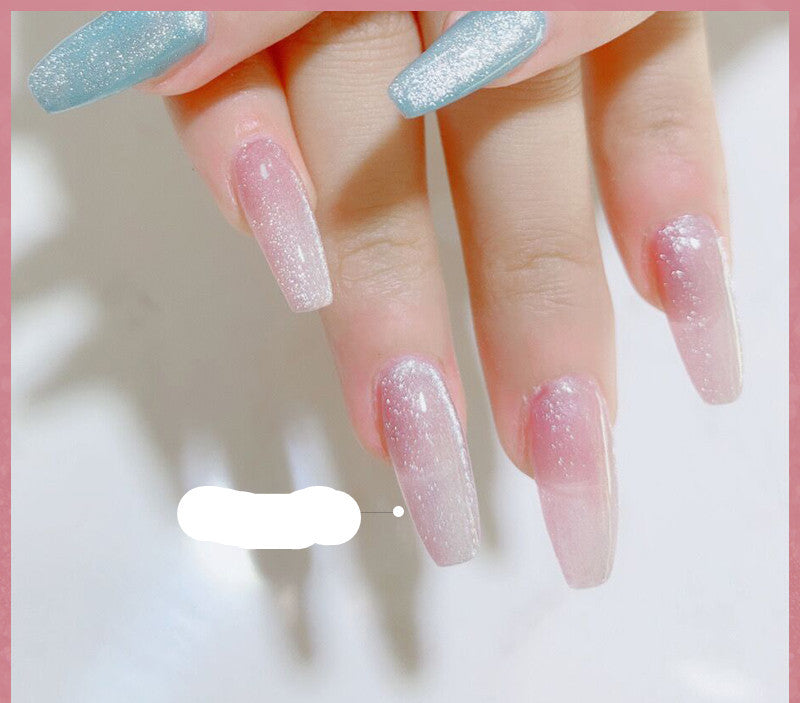 Milk Tea Crystal Cat Eye Nail Polish – Magnetic Gel Polish with Shimmer Stone Effect