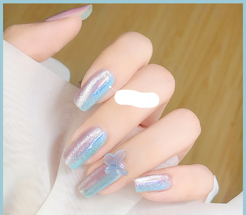 Milk Tea Crystal Cat Eye Nail Polish – Magnetic Gel Polish with Shimmer Stone Effect