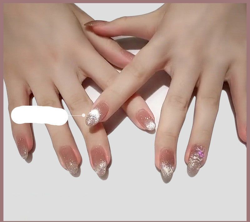 Milk Tea Crystal Cat Eye Nail Polish – Magnetic Gel Polish with Shimmer Stone Effect