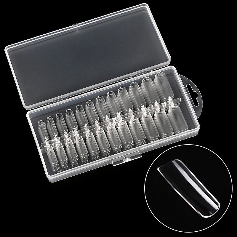 Ultra-Thin Seamless French Fake Nails – 100 Pcs Nail Art Box for DIY & Salon Manicure