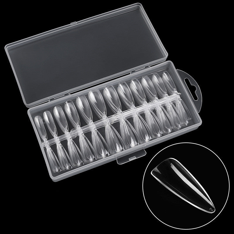 Ultra-Thin Seamless French Fake Nails – 100 Pcs Nail Art Box for DIY & Salon Manicure