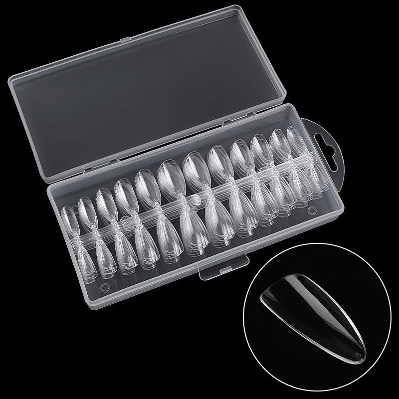 Ultra-Thin Seamless French Fake Nails – 100 Pcs Nail Art Box for DIY & Salon Manicure