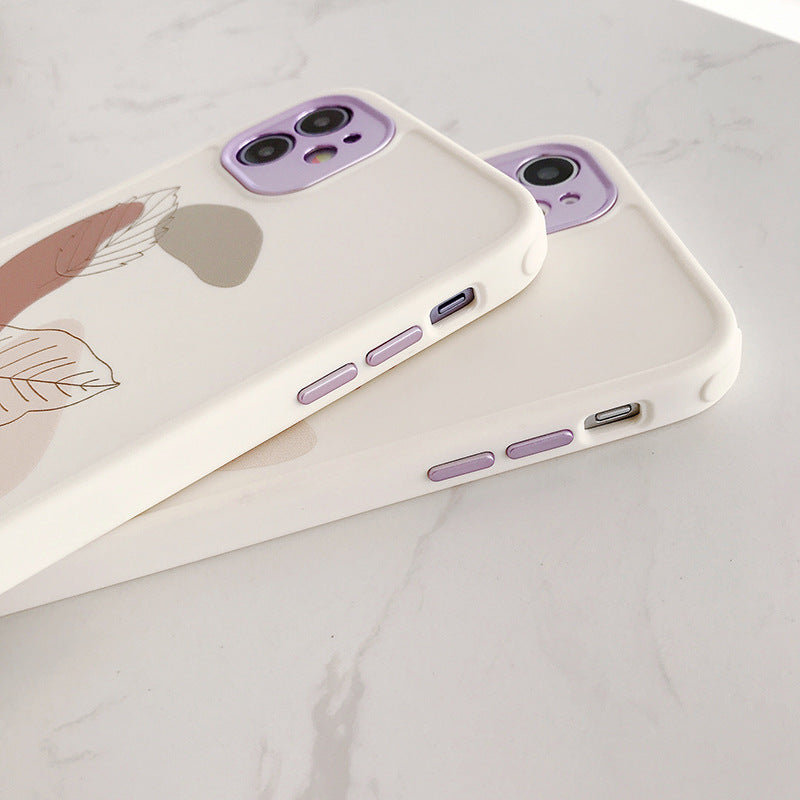 Compatible With , Compatible With , Vintage Leaf Flower Phone Case Shockproof Soft Back Cover