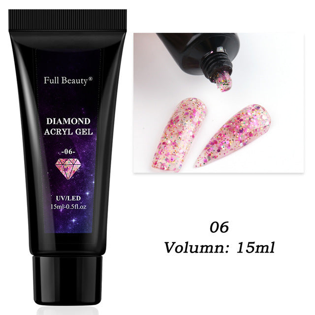 Glitter Crystal Nail Extension Glue – Strong Adhesive Gel for DIY & Salon Nail Art