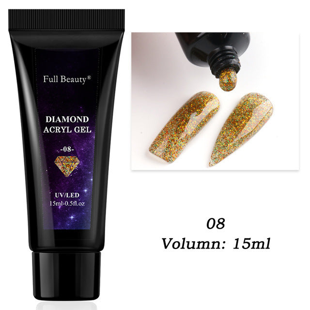 Glitter Crystal Nail Extension Glue – Strong Adhesive Gel for DIY & Salon Nail Art