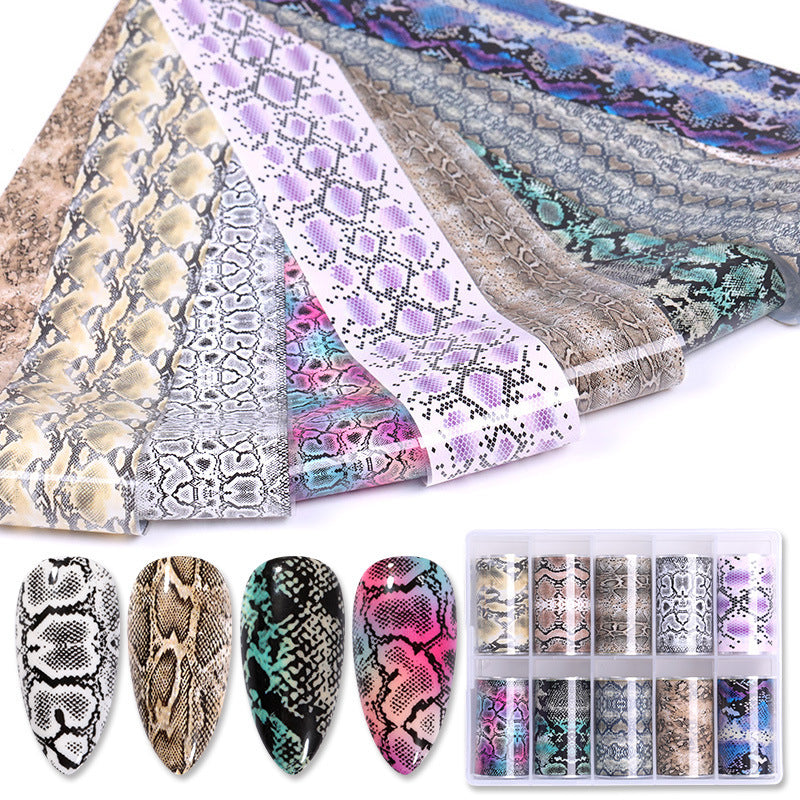 Classic Snake & Star Nail Stickers – Instagram-Inspired Manicure Decal Set for DIY & Salon