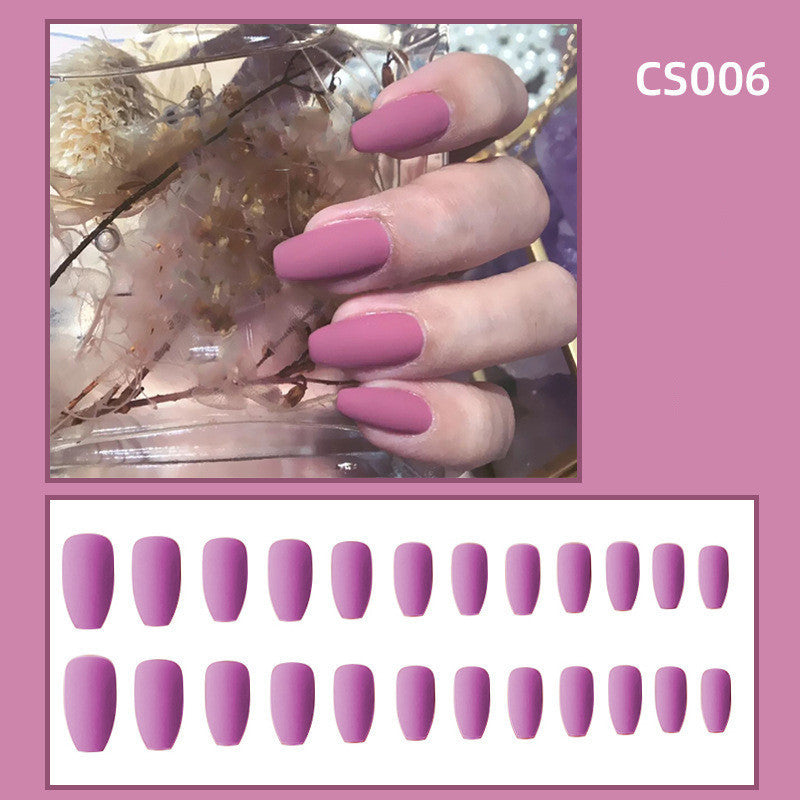 Autumn & Winter Frosted Ballet Fake Nails – Waterproof Press-On Tips with Stylish Personality Design