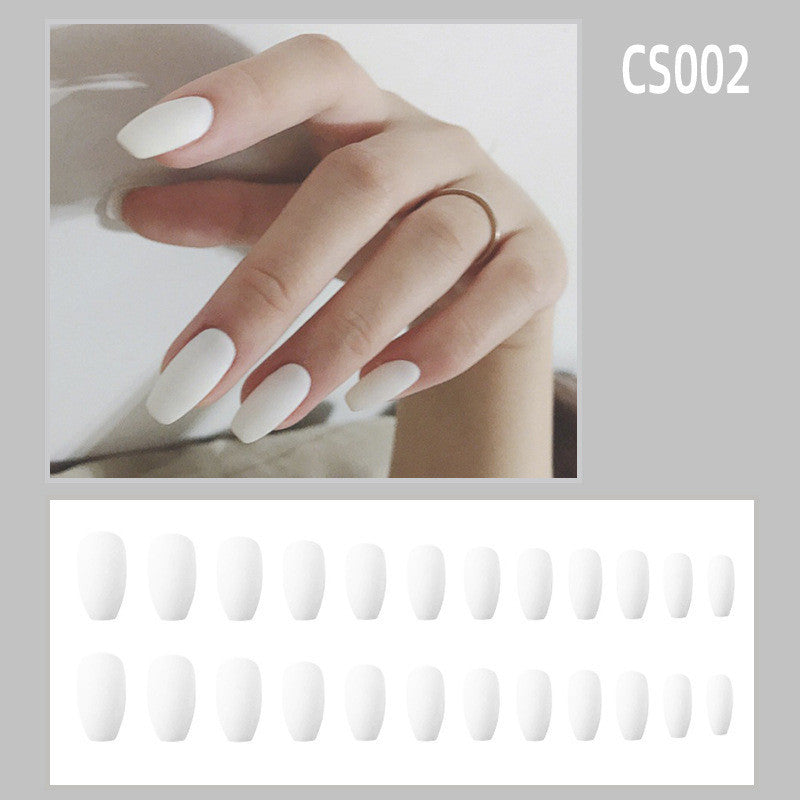 Autumn & Winter Frosted Ballet Fake Nails – Waterproof Press-On Tips with Stylish Personality Design