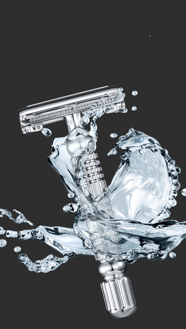 Men’s Manual Safety Razor – Classic Double-Edge Beard Shaver with Razor Holder
