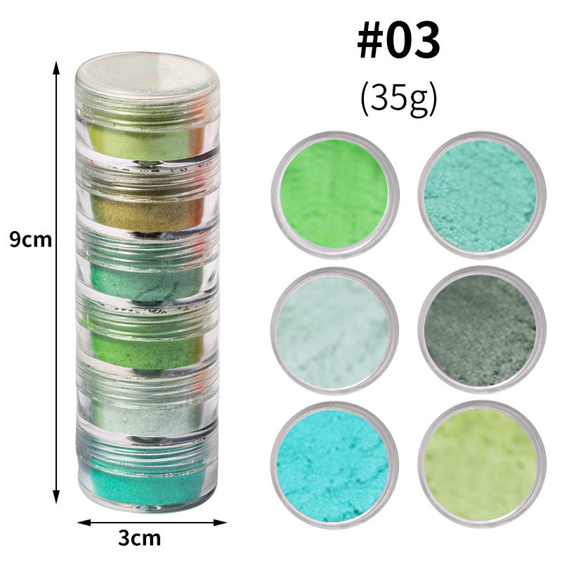 6 Colors Pearl Powder – Shimmer Dyed Pigment for Nails, Crafts & Resin Art