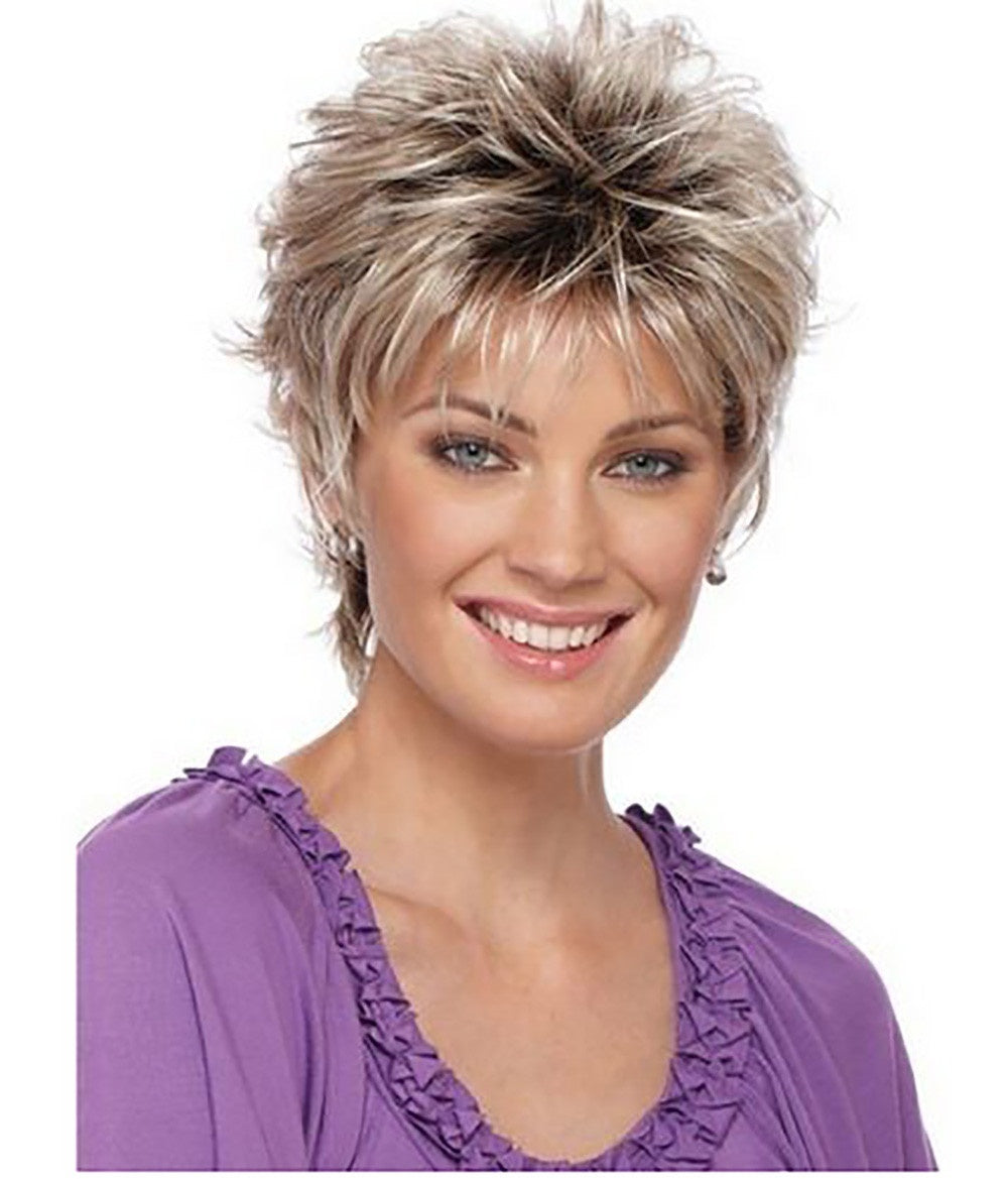 Golden Brown Melange Short Wig – Natural-Look Short Hair for Women