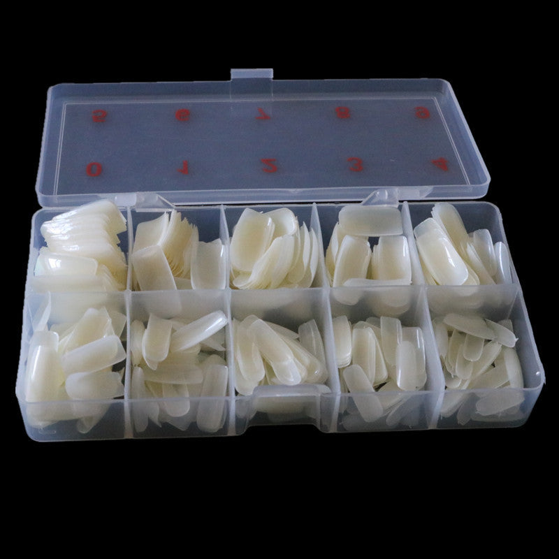 500 Pcs Nail Art Armor Tips – Transparent & Natural Full/Half Cover Fake Nail Pieces with French Style