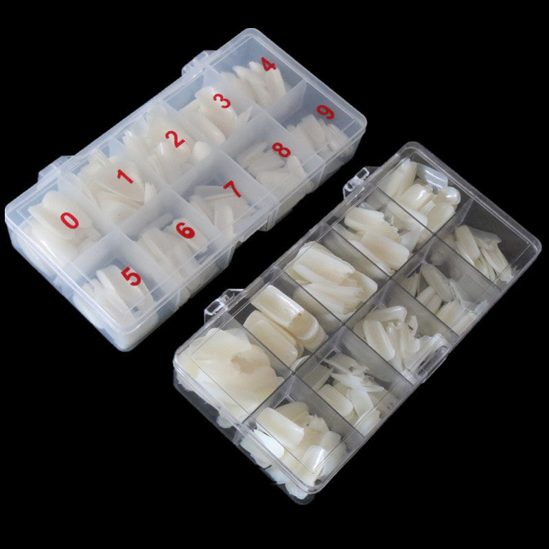 500 Pcs Nail Art Armor Tips – Transparent & Natural Full/Half Cover Fake Nail Pieces with French Style