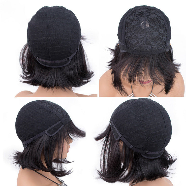 UNice Full Machine Human Hair Wig – Natural Black Glueless Wig for Black Women