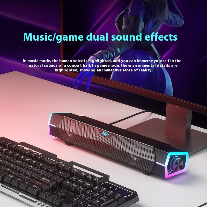 Enceinte Bluetooth Double haut-parleur Subwoofer Niveau cinéma Surround Haut-parleur d'ordinateur