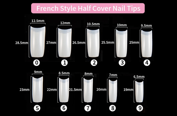 500 Pcs French Fake Nails – Full Cover Acrylic Nail Tips for DIY Manicure & Nail Art