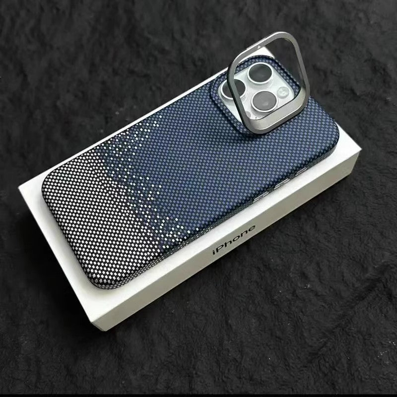Woven Pattern Autumn & Winter Solid Color Drop-Resistant iPhone Case