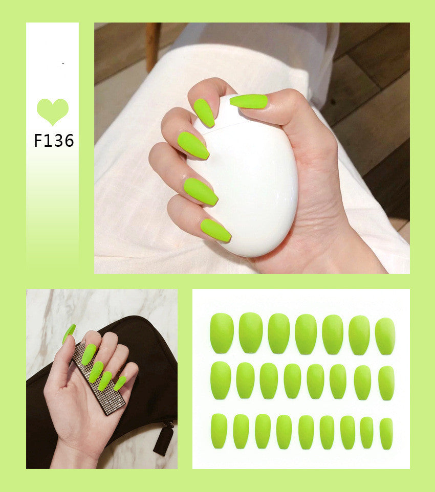 Nail Art Scrub Ballet Fake Nails – Matte Textured Press-On Tips for DIY & Salon Manicure