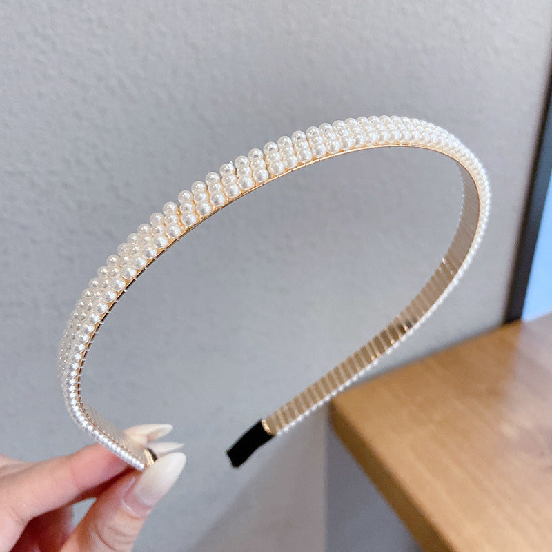 Thin Pearl Headband – Elegant Hair Accessory for Weddings, Parties & Daily Wear