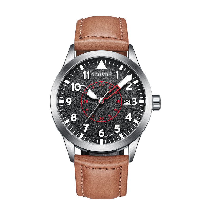 Metal Automatic Mechanical Leather Waterproof Men’s Luminous Watch – HZ Mobile
