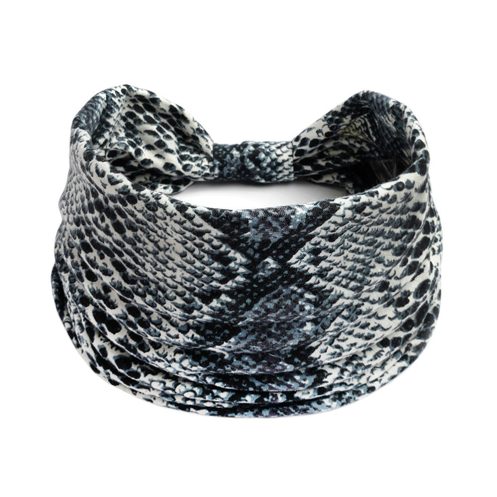 Bohemian Yoga Sports Headband – Cashew Print, Sweat-Absorbent & Non-Slip Elastic Hairband