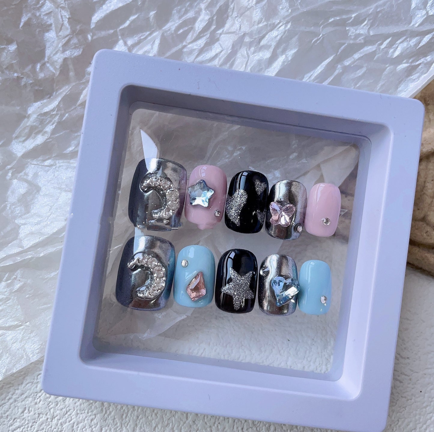 Star Girl Nail Patches – Trendy Wearable Press-On Fake Nails for DIY & Salon Manicure