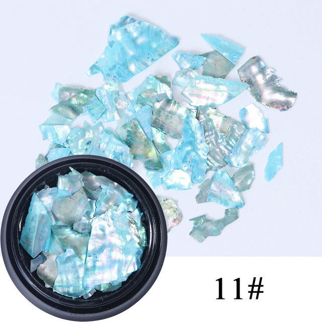 Nail Shell Ornaments – Iridescent Crushed Shell Flakes for DIY Acrylic & Gel Nail Art