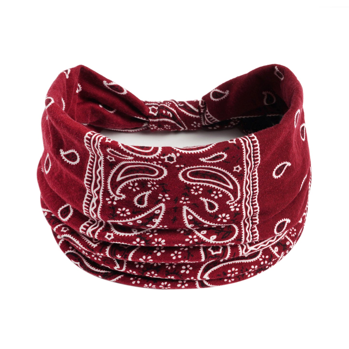 Bohemian Yoga Sports Headband – Cashew Print, Sweat-Absorbent & Non-Slip Elastic Hairband
