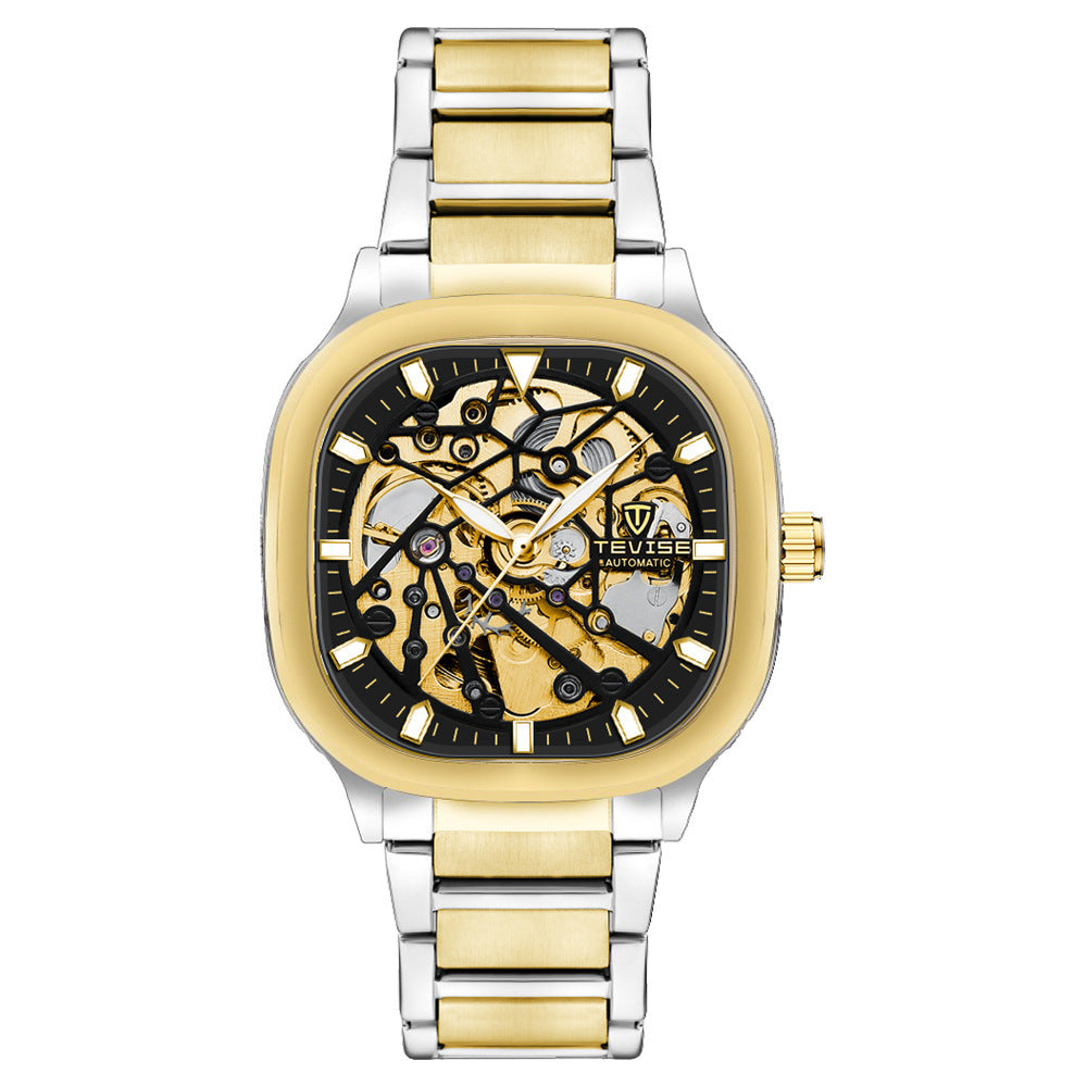 Waterproof Automatic Luminous Square Hollow Men’s Watch – HZ Mobile