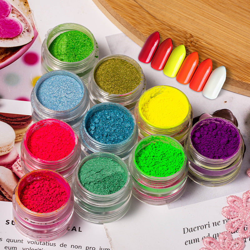 6 Colors Pearl Powder – Shimmer Dyed Pigment for Nails, Crafts & Resin Art