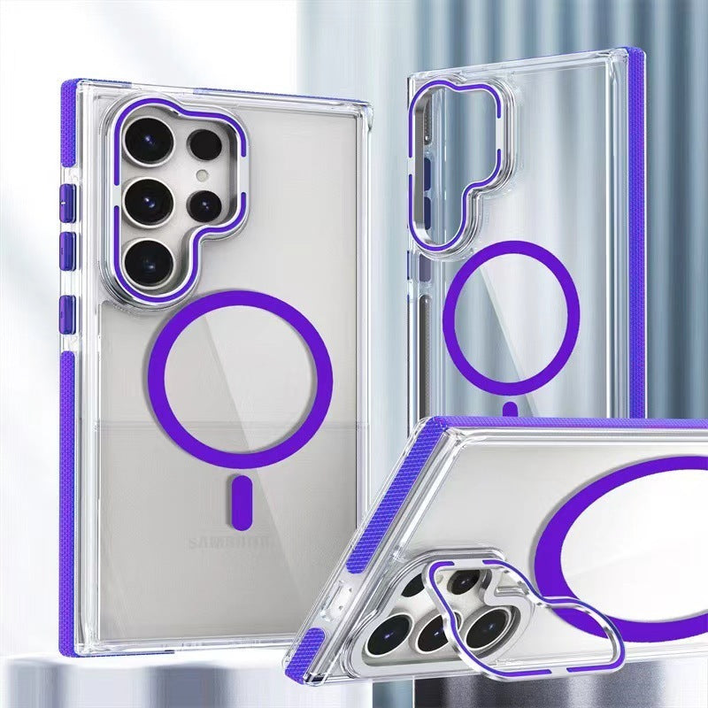 Two-Tone Magnetic Case for Samsung Galaxy S25 Ultra – Colorful Hardware Protective Cover