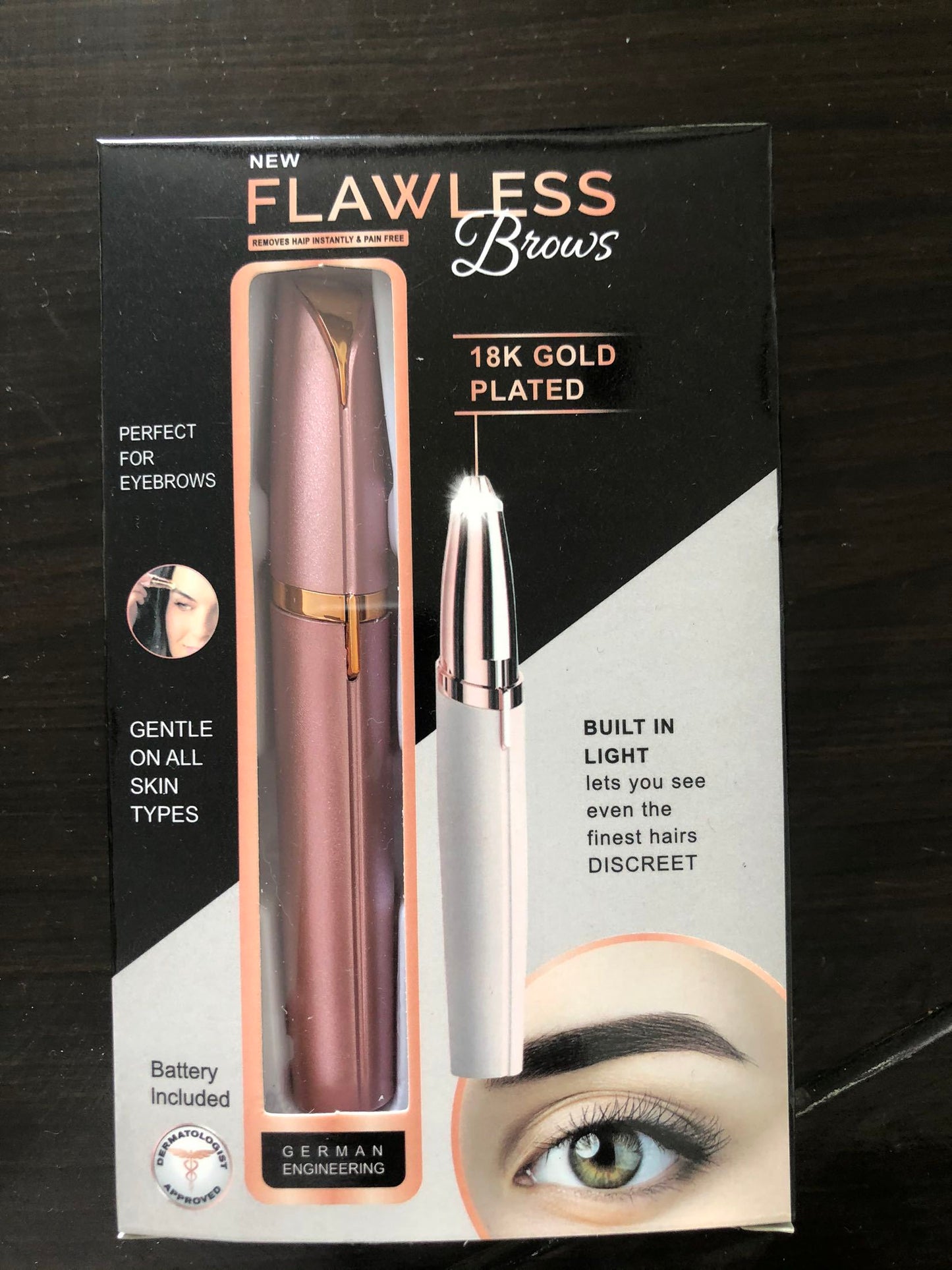 Mini Electric Eyebrow Trimmer – Painless Hair Remover with LED Light for Brows & Face