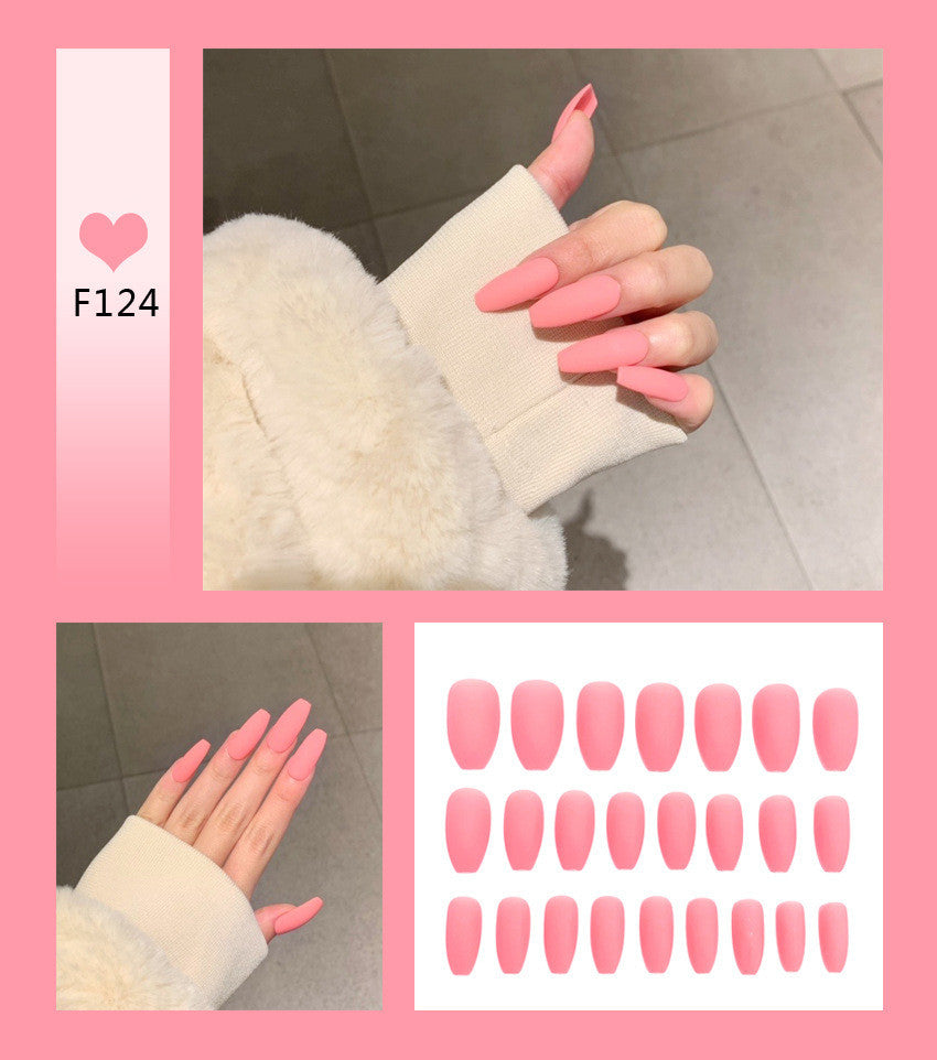 Nail Art Scrub Ballet Fake Nails – Matte Textured Press-On Tips for DIY & Salon Manicure