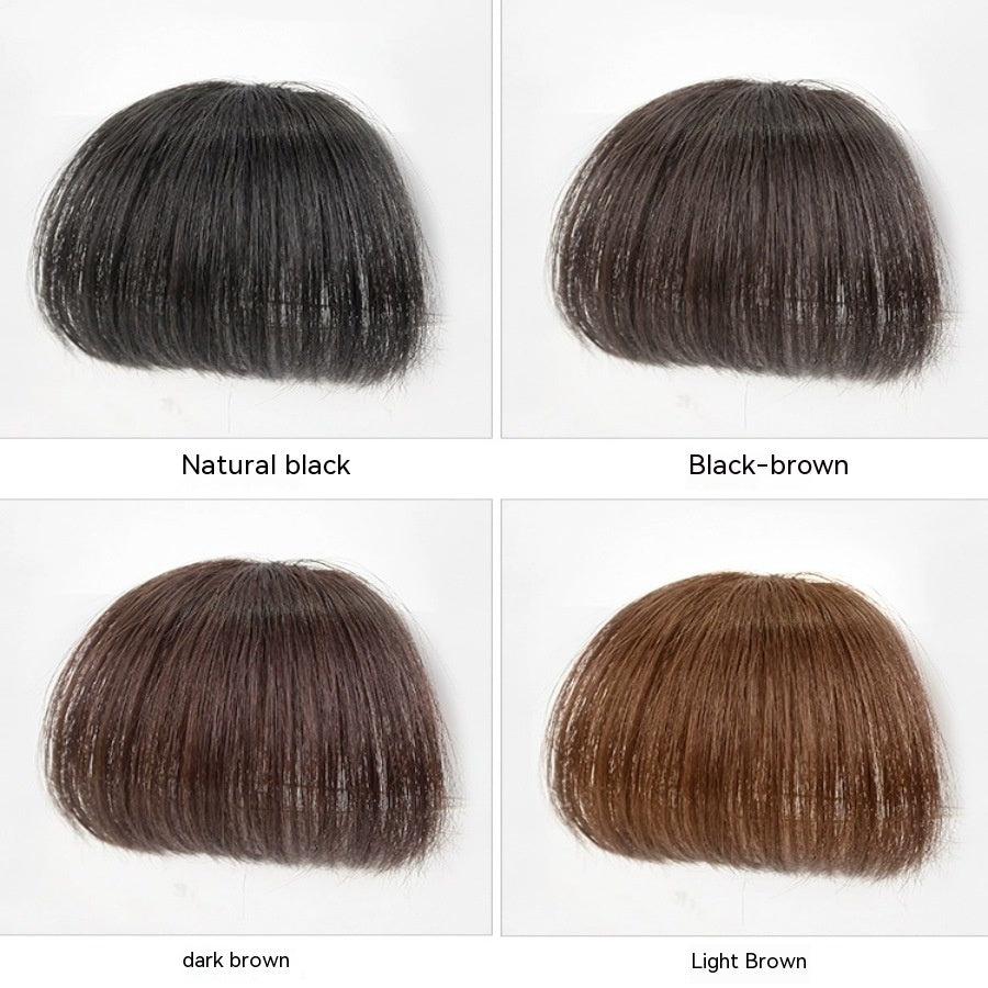 Natural Straight Bangs Hairpiece – Seamless Invisible Clip-In Fringe Wig