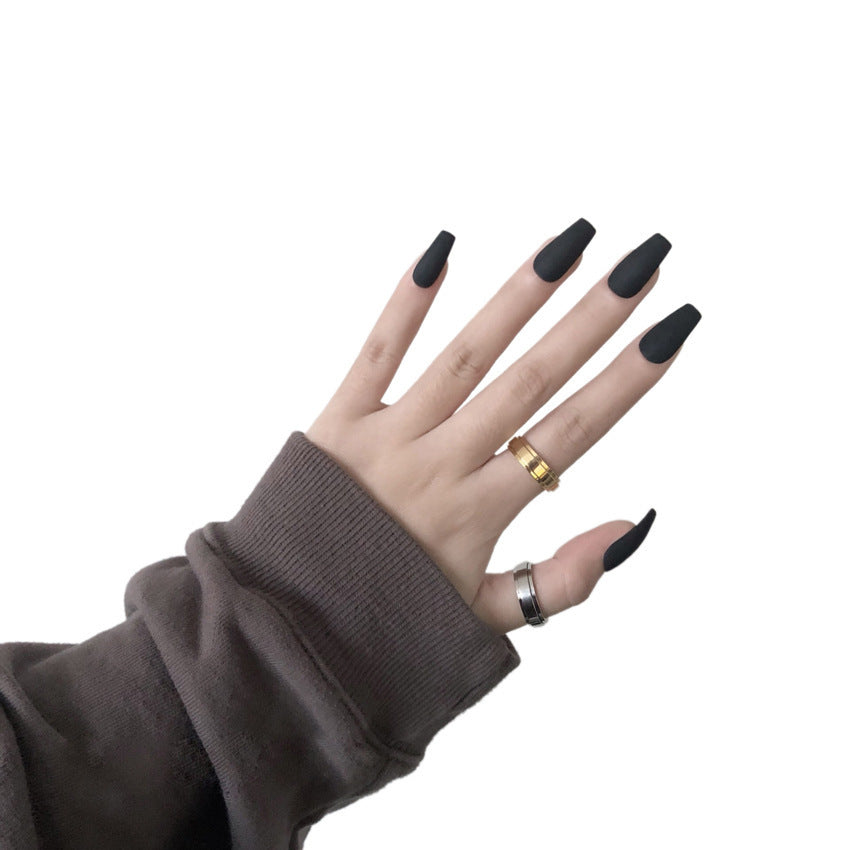 Nail Art Scrub Ballet Fake Nails – Matte Textured Press-On Tips for DIY & Salon Manicure