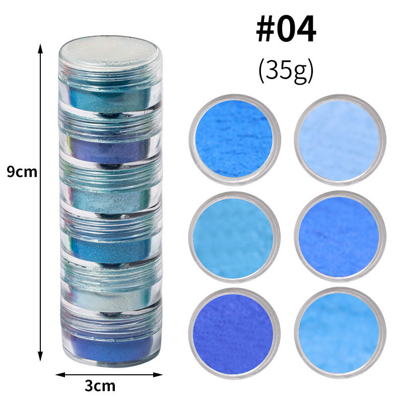6 Colors Pearl Powder – Shimmer Dyed Pigment for Nails, Crafts & Resin Art