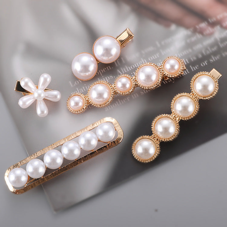 Slip-On Pearl Bow Hair Clip – Elegant Barrette for Women & Girls Hairstyles