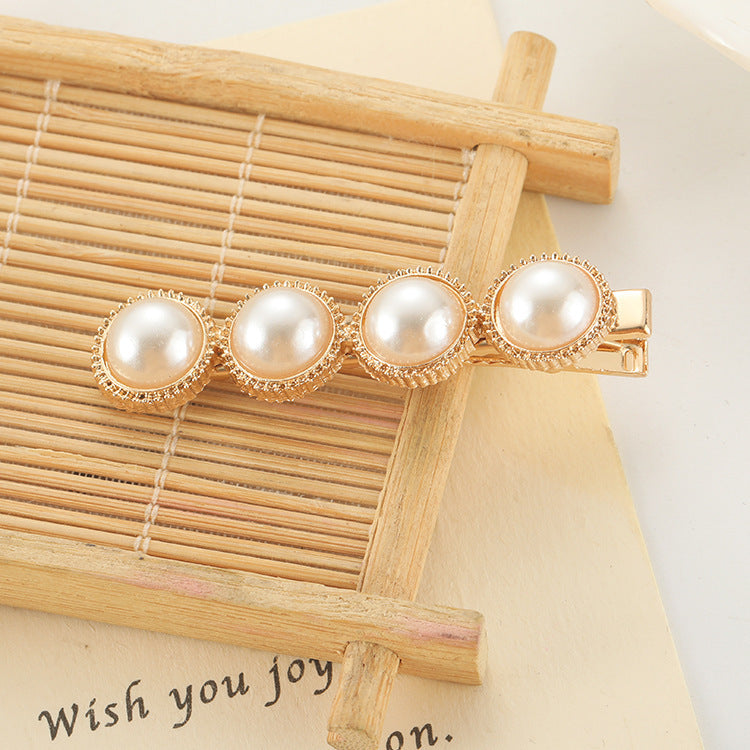 Slip-On Pearl Bow Hair Clip – Elegant Barrette for Women & Girls Hairstyles