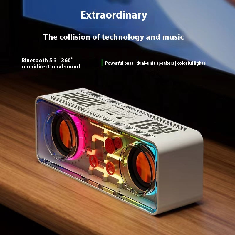 Haut-parleur Bluetooth sans fil mécanique transparent à double haut-parleur