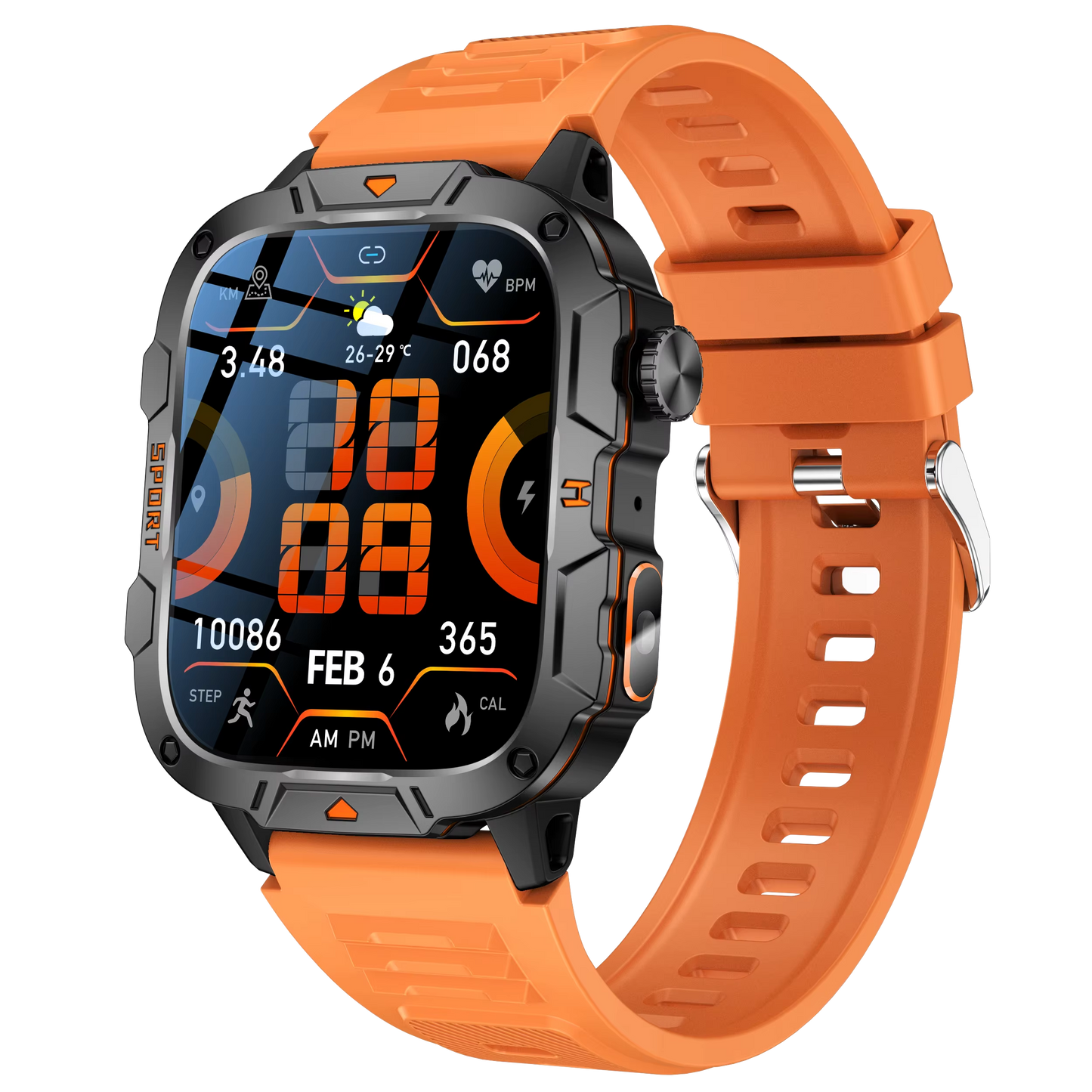 AWQX18 Smartwatch – Military Style Fitness Tracker with GPS, Compass & Bluetooth Call