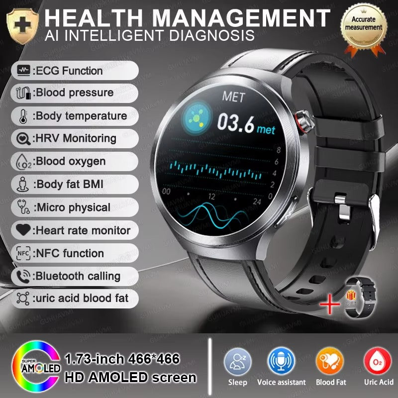 2025 Xiaomi Health Tracker Smartwatch — ECG + PPG, Uric Acid & Blood Lipids Monitoring, Body Analysis & Blood Pressure